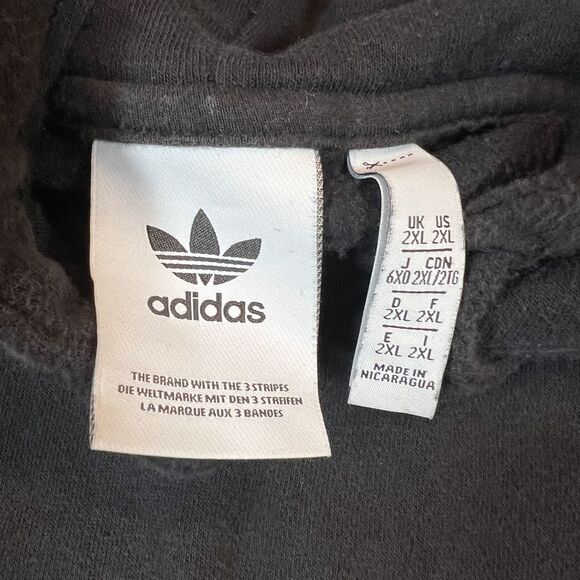 Adidas Hoodie Mens 2XL Trefoil Peace Sign Graphic Pullover Sweatshirt Streetwear - Picture 4 of 11